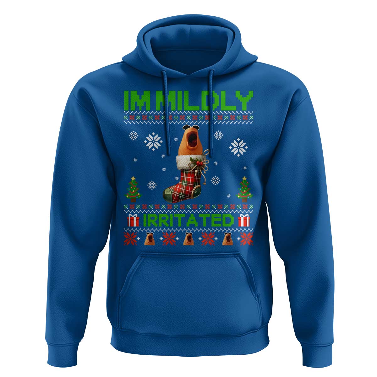 Mildly Irritated Marcus the Worm Meme Hoodie Funny Christmas Stocking Weirdcore - Wonder Print Shop