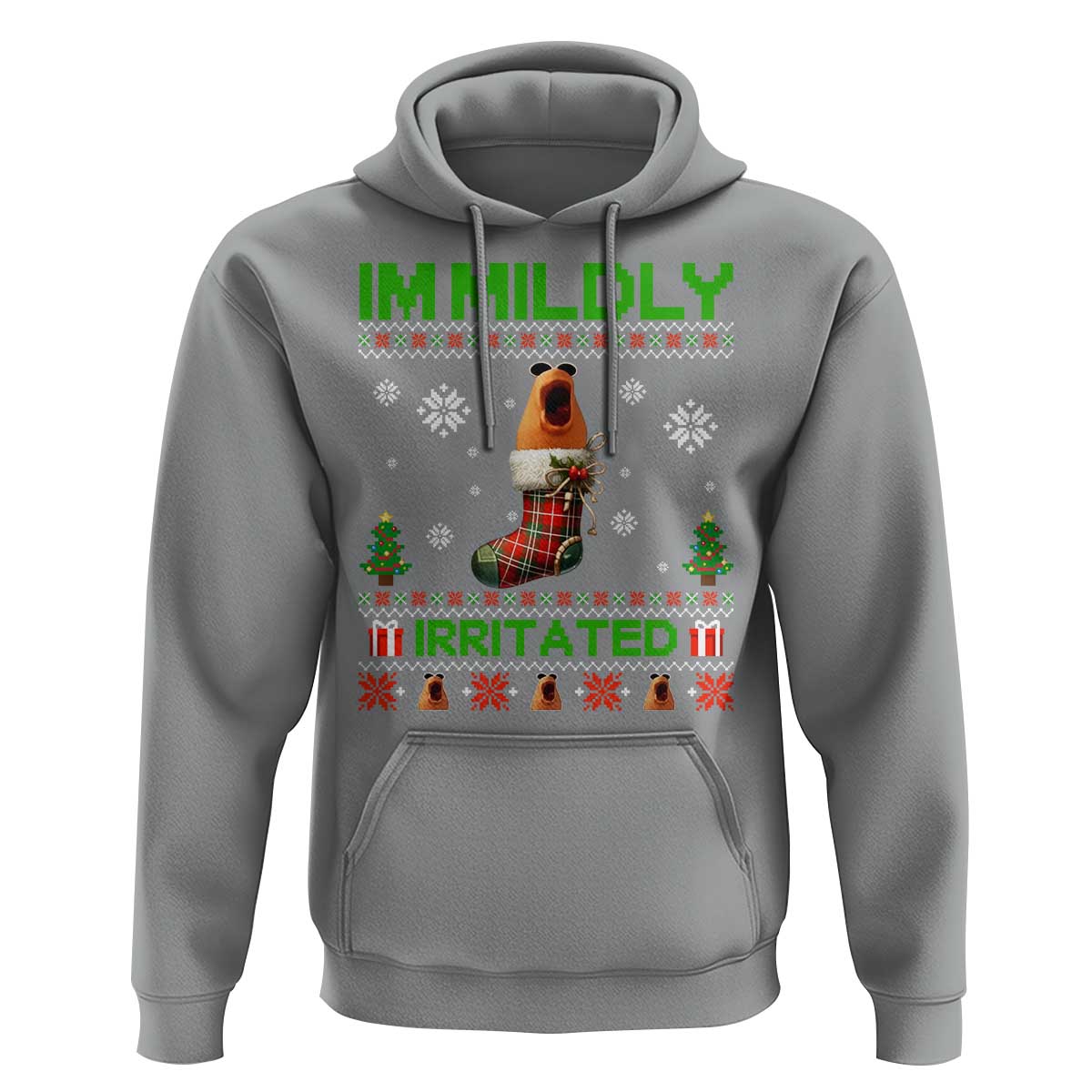 Mildly Irritated Marcus the Worm Meme Hoodie Funny Christmas Stocking Weirdcore - Wonder Print Shop