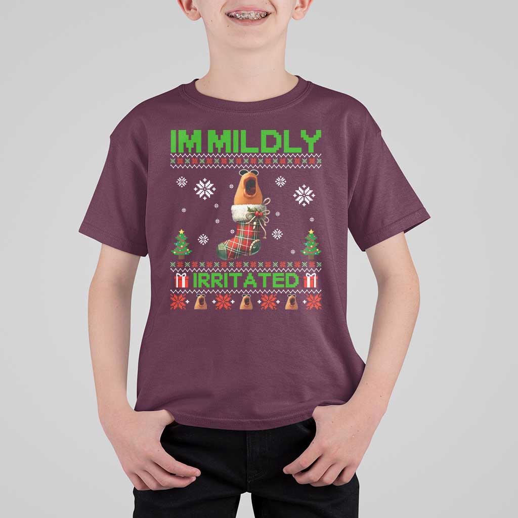 Mildly Irritated Marcus the Worm Meme T Shirt For Kid Funny Christmas Stocking Weirdcore - Wonder Print Shop