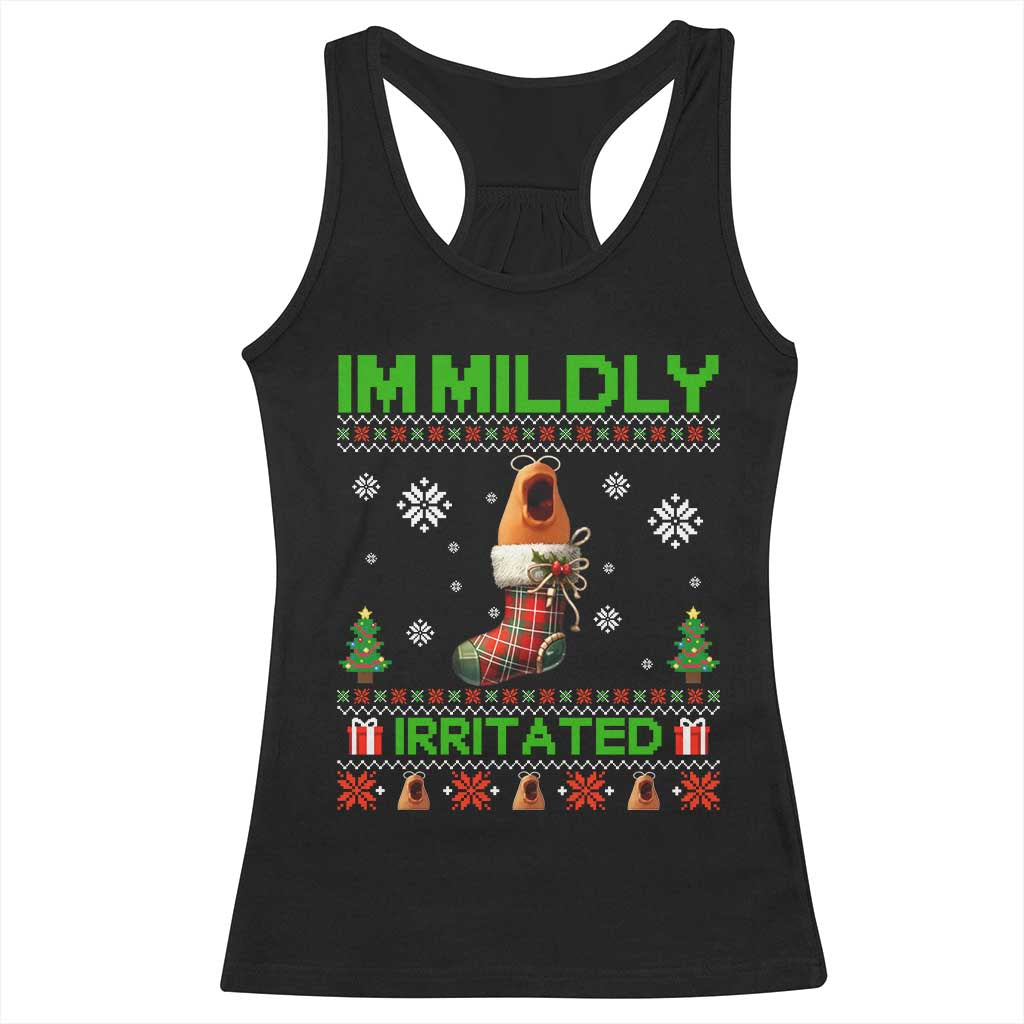 Mildly Irritated Marcus the Worm Meme Racerback Tank Top Funny Christmas Stocking Weirdcore - Wonder Print Shop