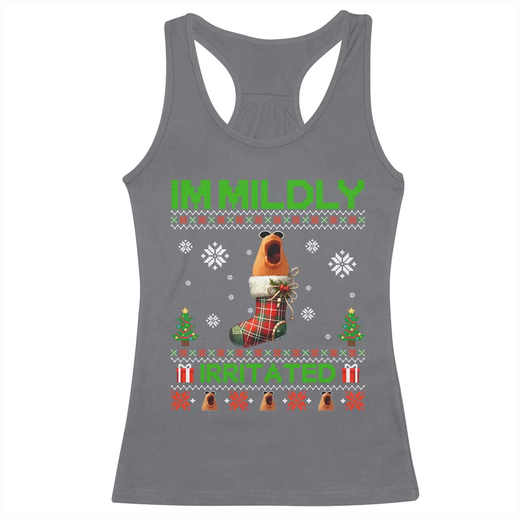 Mildly Irritated Marcus the Worm Meme Racerback Tank Top Funny Christmas Stocking Weirdcore - Wonder Print Shop