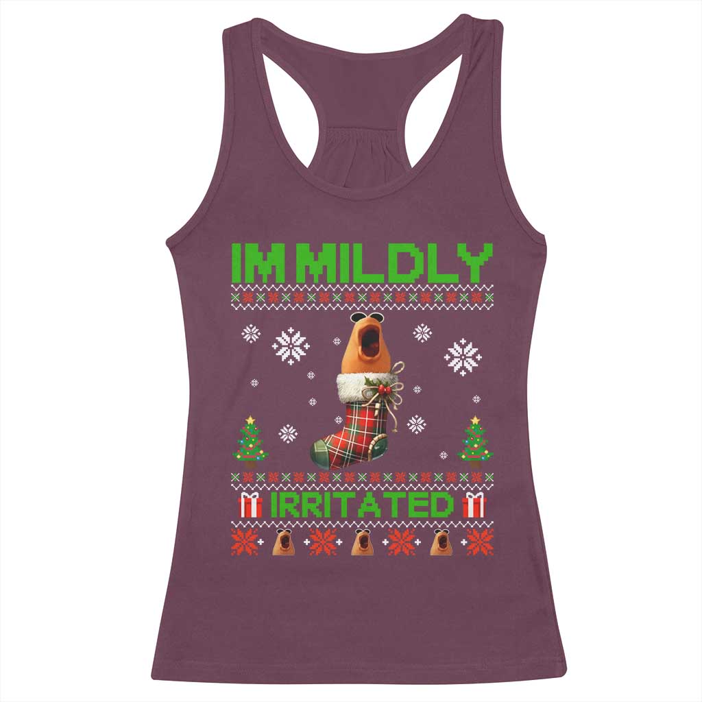 Mildly Irritated Marcus the Worm Meme Racerback Tank Top Funny Christmas Stocking Weirdcore - Wonder Print Shop