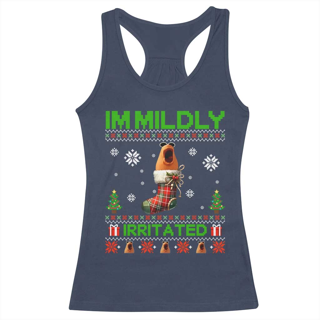 Mildly Irritated Marcus the Worm Meme Racerback Tank Top Funny Christmas Stocking Weirdcore - Wonder Print Shop