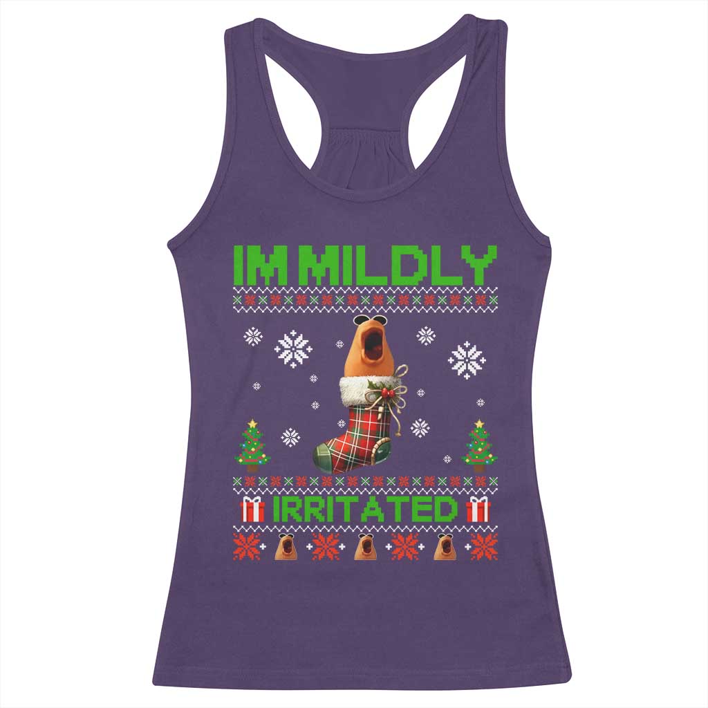 Mildly Irritated Marcus the Worm Meme Racerback Tank Top Funny Christmas Stocking Weirdcore - Wonder Print Shop