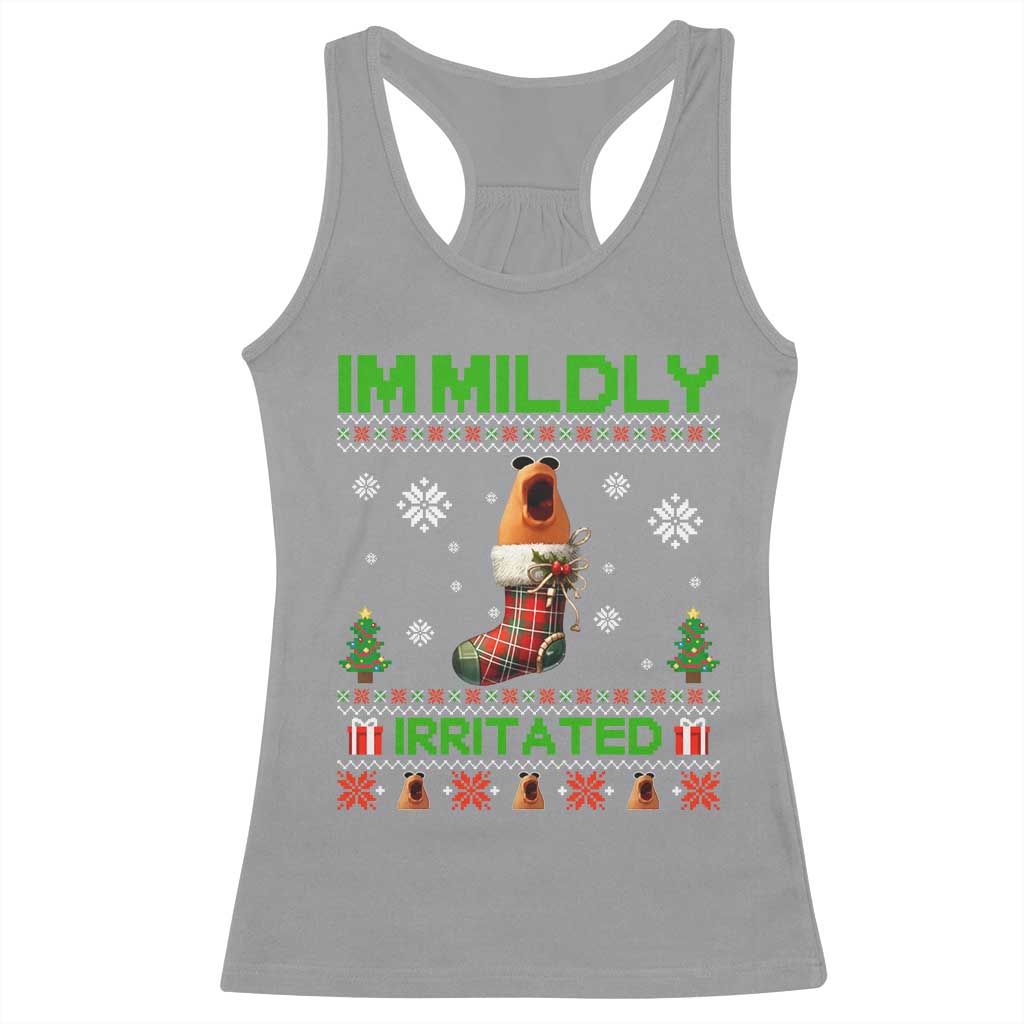 Mildly Irritated Marcus the Worm Meme Racerback Tank Top Funny Christmas Stocking Weirdcore - Wonder Print Shop