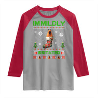 Mildly Irritated Marcus the Worm Meme Raglan Shirt Funny Christmas Stocking Weirdcore - Wonder Print Shop