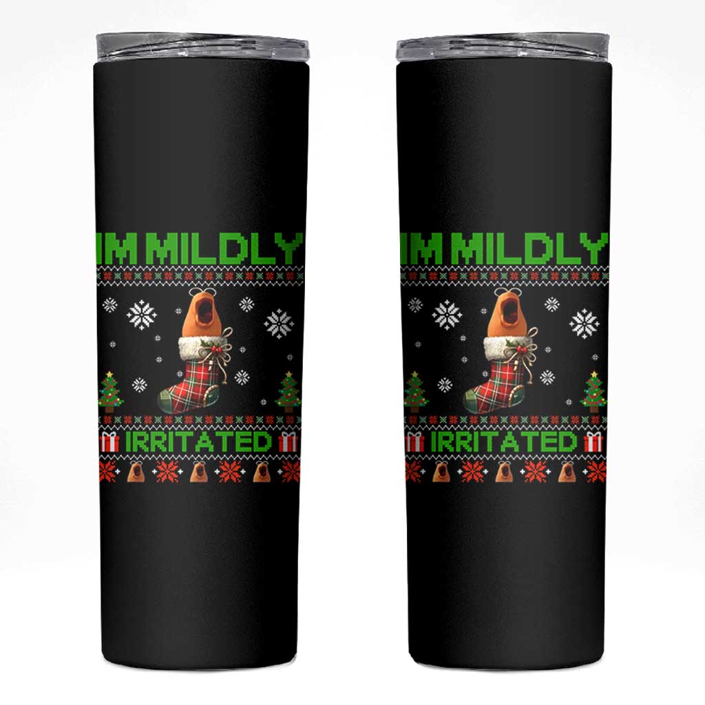 Mildly Irritated Marcus the Worm Meme Skinny Tumbler Funny Christmas Stocking Weirdcore - Wonder Print Shop