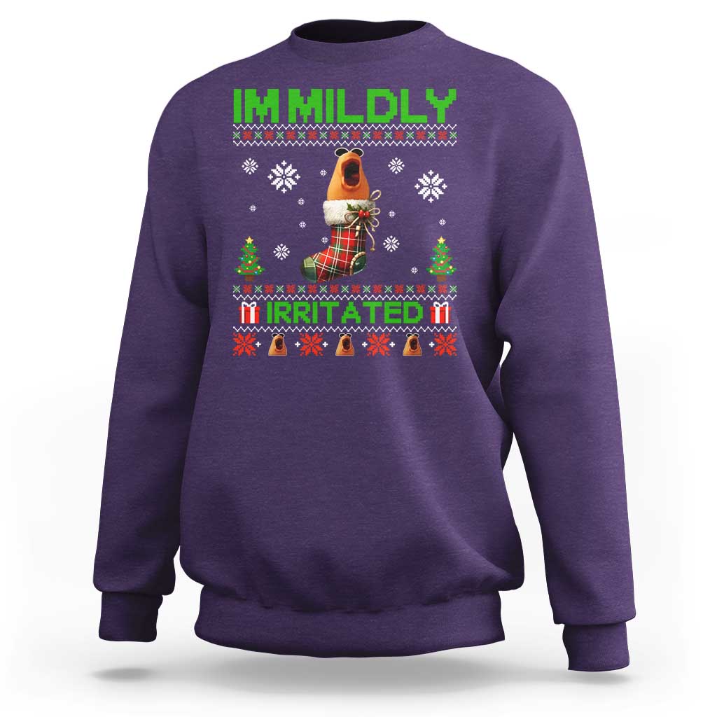 Mildly Irritated Marcus the Worm Meme Sweatshirt Funny Christmas Stocking Weirdcore - Wonder Print Shop