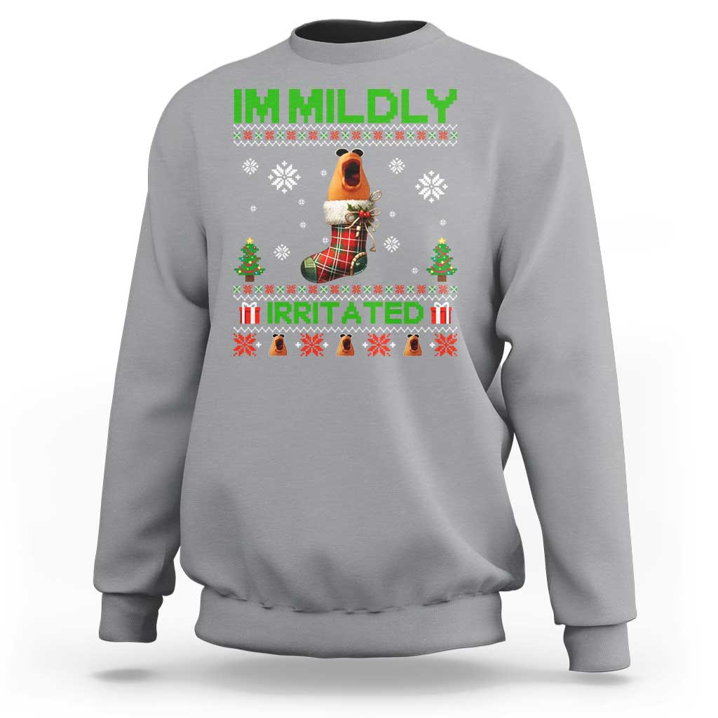 Mildly Irritated Marcus the Worm Meme Sweatshirt Funny Christmas Stocking Weirdcore - Wonder Print Shop