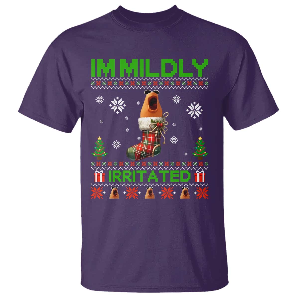 Mildly Irritated Marcus the Worm Meme T Shirt Funny Christmas Stocking Weirdcore - Wonder Print Shop