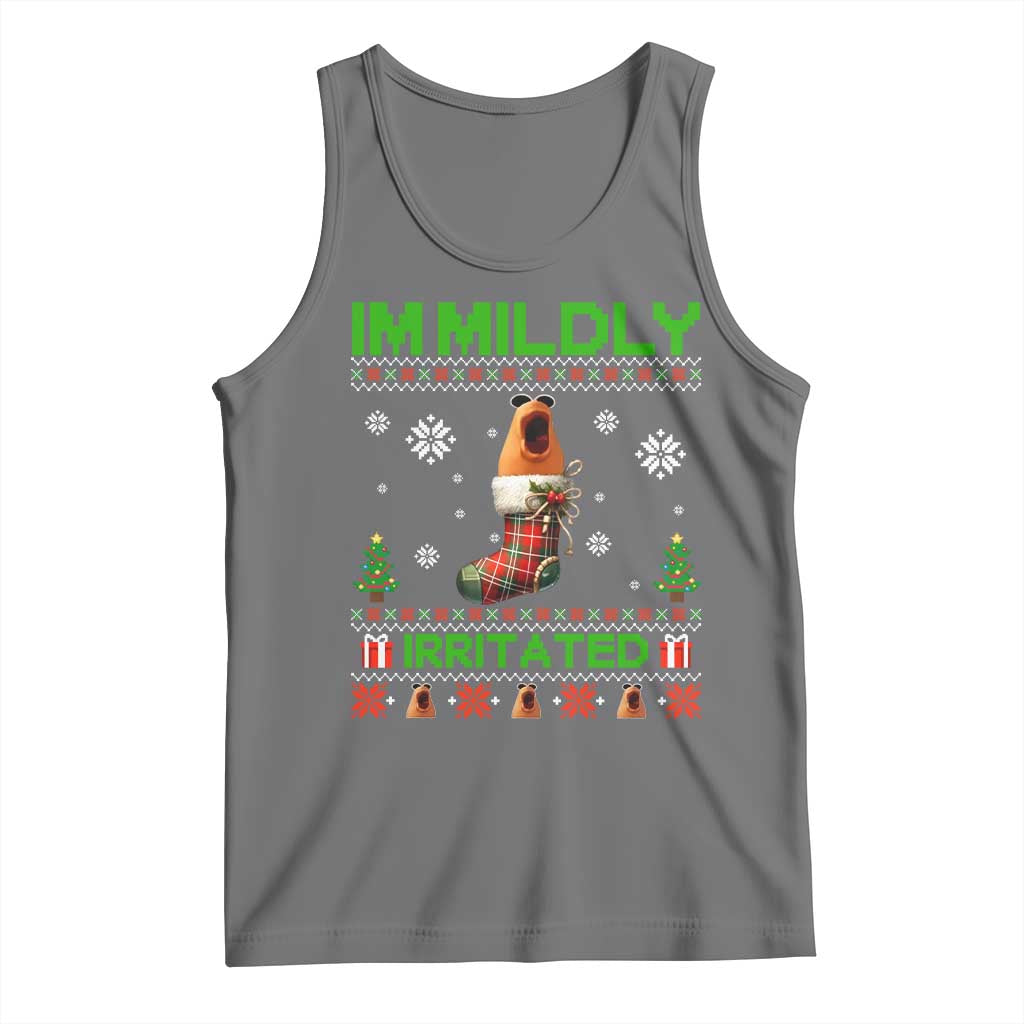 Mildly Irritated Marcus the Worm Meme Tank Top Funny Christmas Stocking Weirdcore - Wonder Print Shop