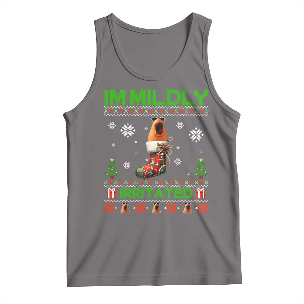 Mildly Irritated Marcus the Worm Meme Tank Top Funny Christmas Stocking Weirdcore - Wonder Print Shop
