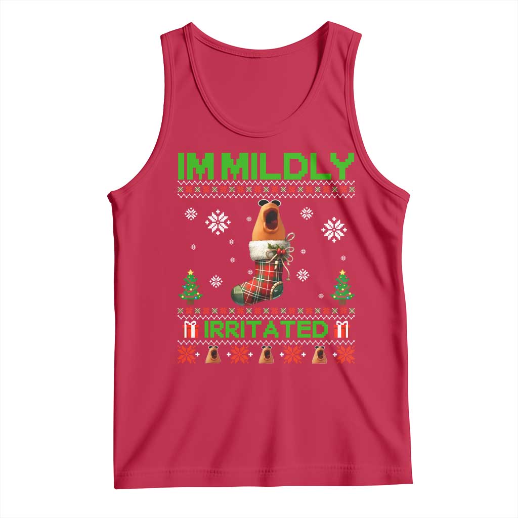 Mildly Irritated Marcus the Worm Meme Tank Top Funny Christmas Stocking Weirdcore - Wonder Print Shop