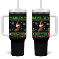 Mildly Irritated Marcus the Worm Meme Tumbler With Handle Funny Christmas Stocking Weirdcore - Wonder Print Shop