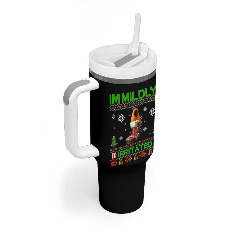 Mildly Irritated Marcus the Worm Meme Tumbler With Handle Funny Christmas Stocking Weirdcore - Wonder Print Shop