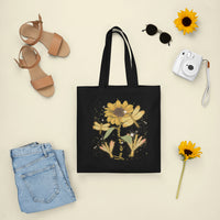 Choose To Shine Dragonflies Sunflower Growth Mindset Inspirational Tote Bag, Dragonfly Tote Bag, Gift for Women, Dragonfly Lover Tote Bag - Wonder Print Shop