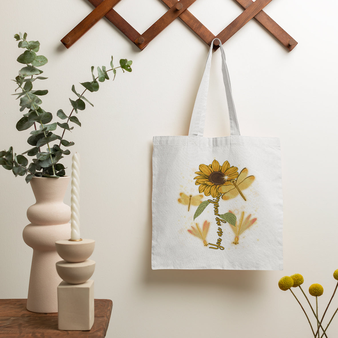 Choose To Shine Dragonflies Sunflower Growth Mindset Inspirational Tote Bag, Dragonfly Tote Bag, Gift for Women, Dragonfly Lover Tote Bag - Wonder Print Shop