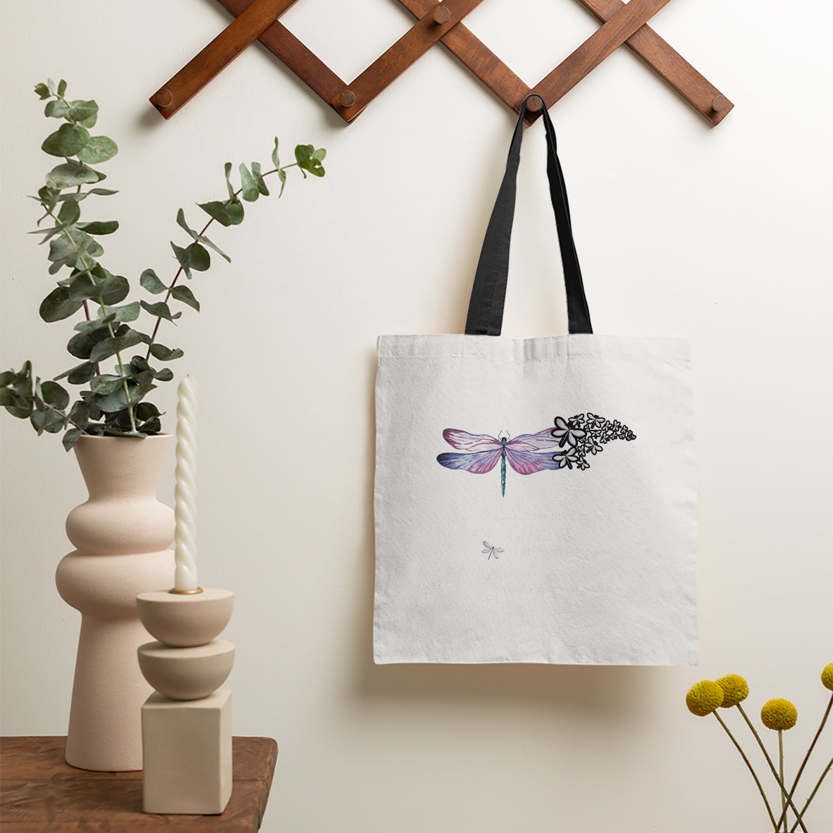 Dragonflies My Mind Talks To You My Heart Looks For You Nostalgic Spiritual Tote Bag, Dragonfly Tote Bag, Gift for Women, Dragonfly Lover Tote Bag - Wonder Print Shop