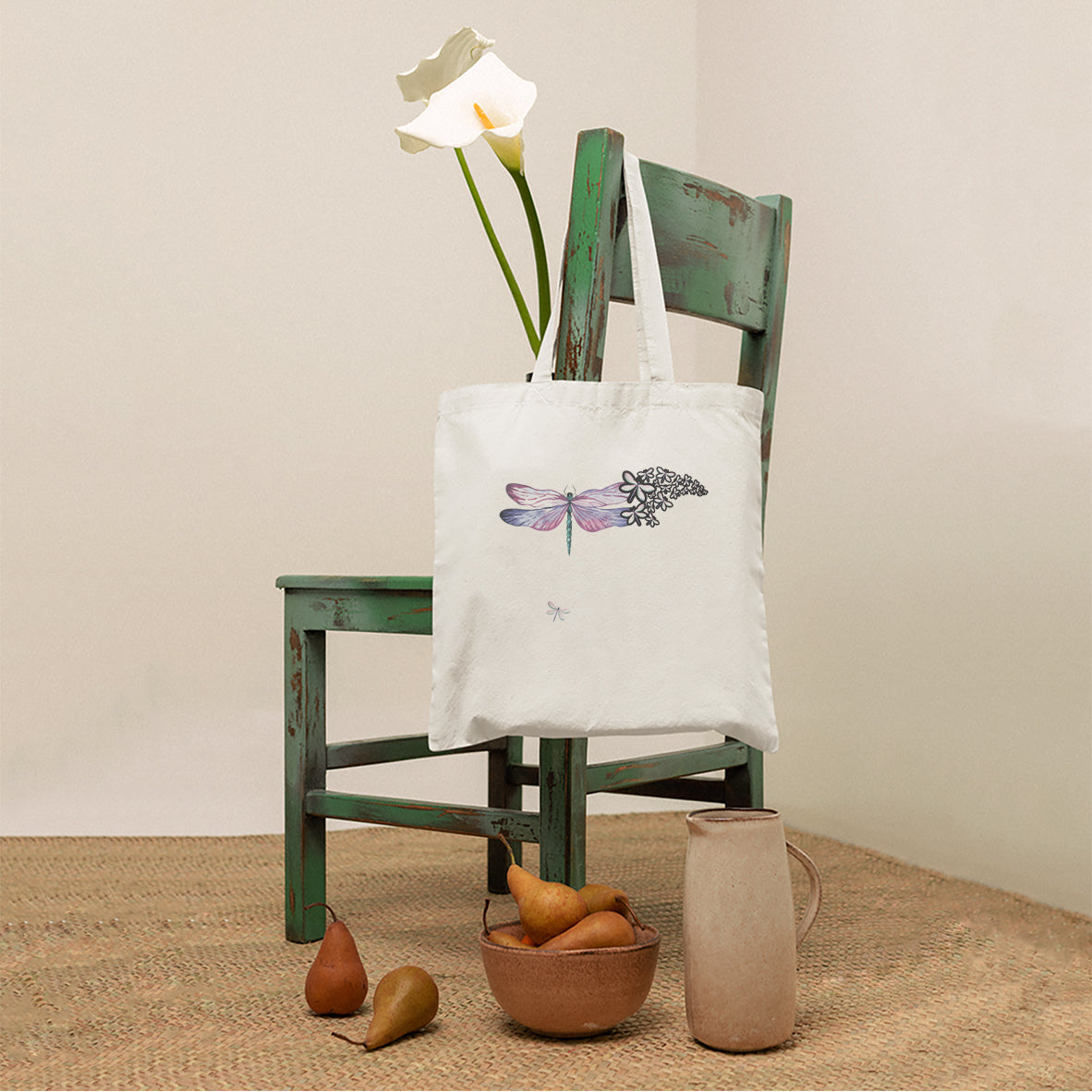 Dragonflies My Mind Talks To You My Heart Looks For You Nostalgic Spiritual Tote Bag, Dragonfly Tote Bag, Gift for Women, Dragonfly Lover Tote Bag - Wonder Print Shop