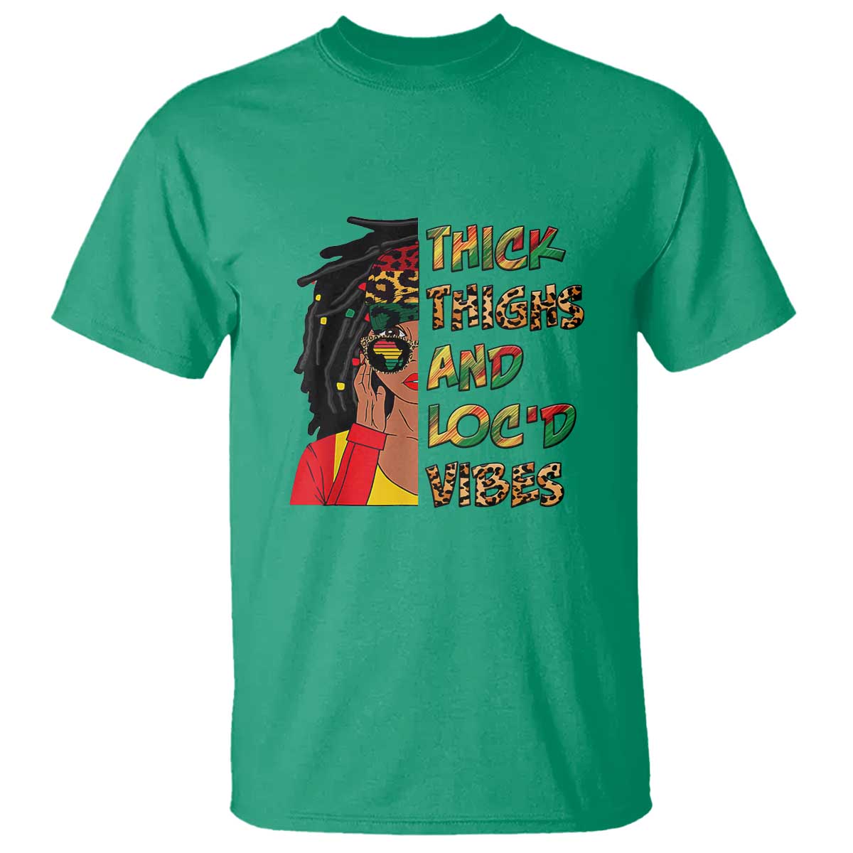 Thick Thighs And Locd Vibes Proud African Melanin Women T-Shirt - Wonder Print Shop