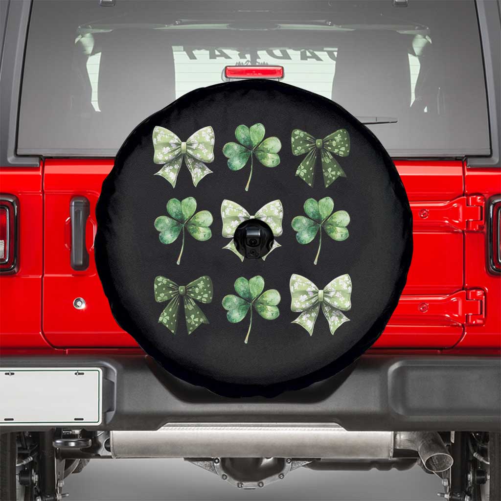 St Patricks Day Coquette Bow Spare Tire Cover Lucky Shamrock Aesthetic