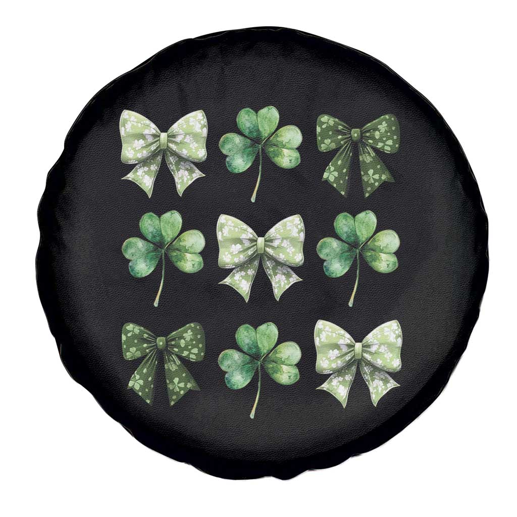 St Patricks Day Coquette Bow Spare Tire Cover Lucky Shamrock Aesthetic
