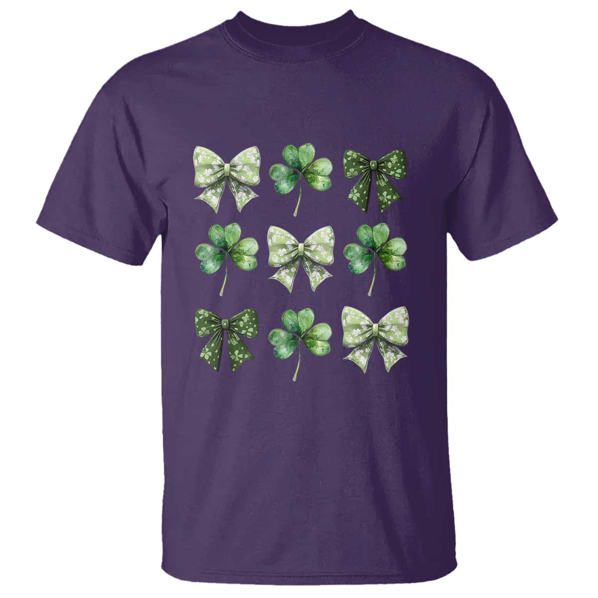 St Patricks Day Coquette Bow T Shirt Lucky Shamrock Aesthetic