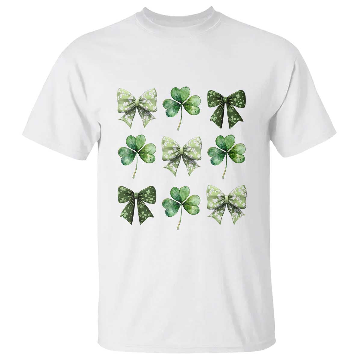 St Patricks Day Coquette Bow T Shirt Lucky Shamrock Aesthetic