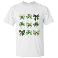 St Patricks Day Coquette Bow T Shirt Lucky Shamrock Aesthetic
