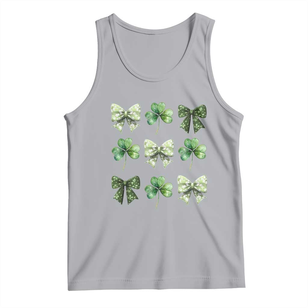 St Patricks Day Coquette Bow Tank Top Lucky Shamrock Aesthetic