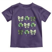 St Patricks Day Coquette Bow Toddler T Shirt Lucky Shamrock Aesthetic