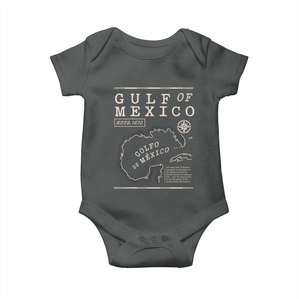 Gulf of Mexico Baby Onesie Golfo De Mexico Historic Map 1672