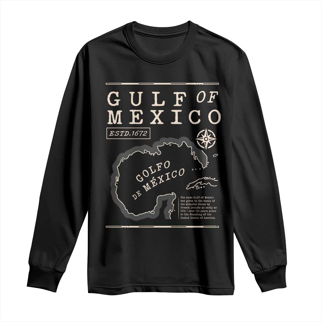 Gulf of Mexico Long Sleeve Shirt Golfo De Mexico Historic Map 1672