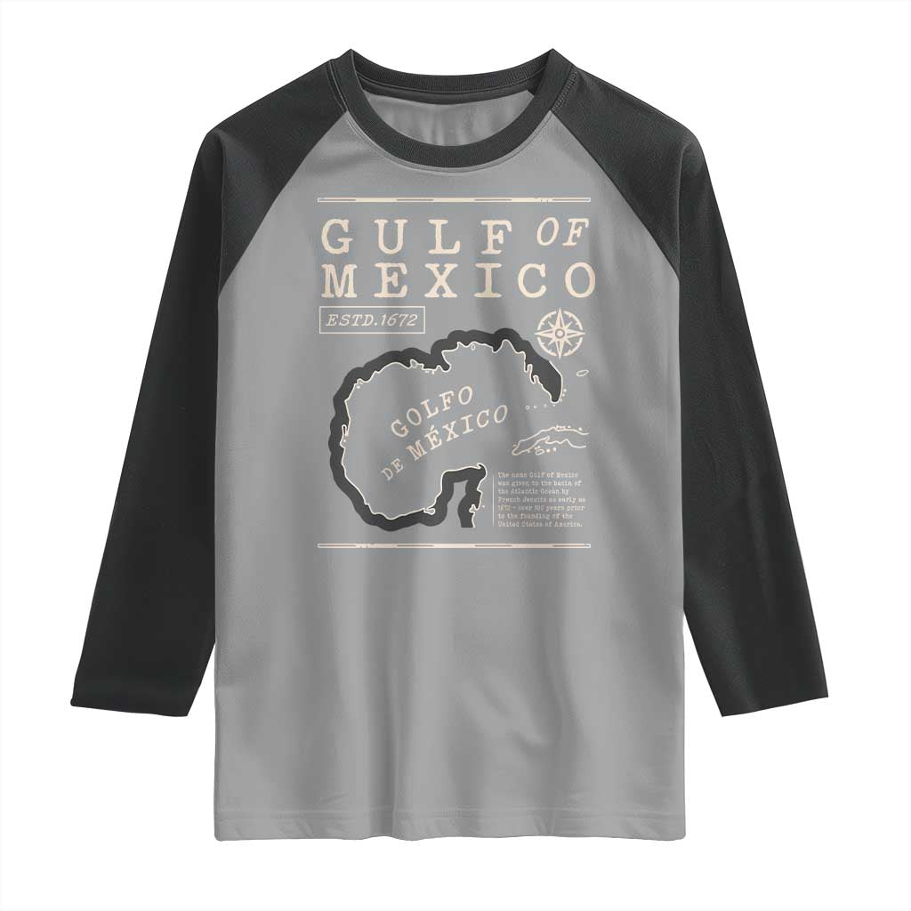 Gulf of Mexico Raglan Shirt Golfo De Mexico Historic Map 1672 TS02