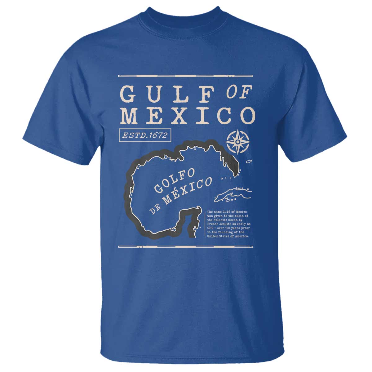 Gulf of Mexico T Shirt Golfo De Mexico Historic Map 1672 TS02