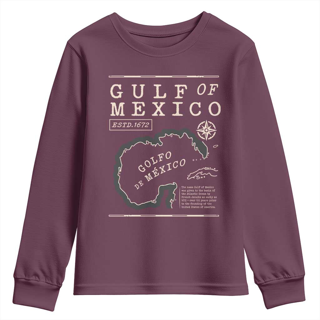 Gulf of Mexico Youth Sweatshirt Golfo De Mexico Historic Map 1672