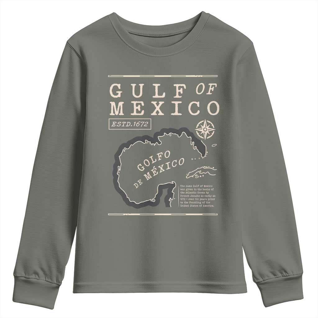Gulf of Mexico Youth Sweatshirt Golfo De Mexico Historic Map 1672