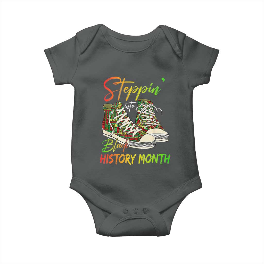 Stepping Into Black History Month Baby Onesie Sneakers