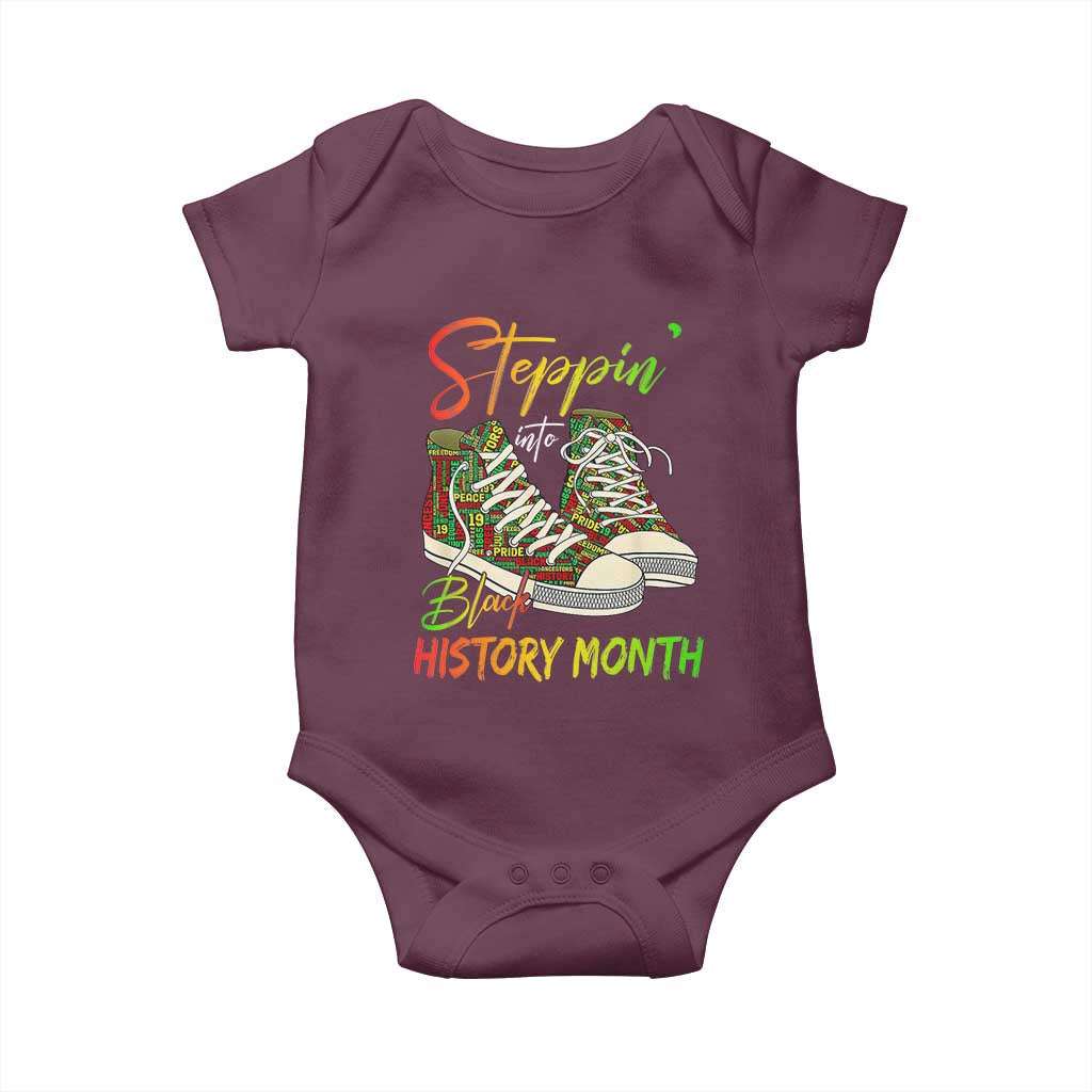 Stepping Into Black History Month Baby Onesie Sneakers