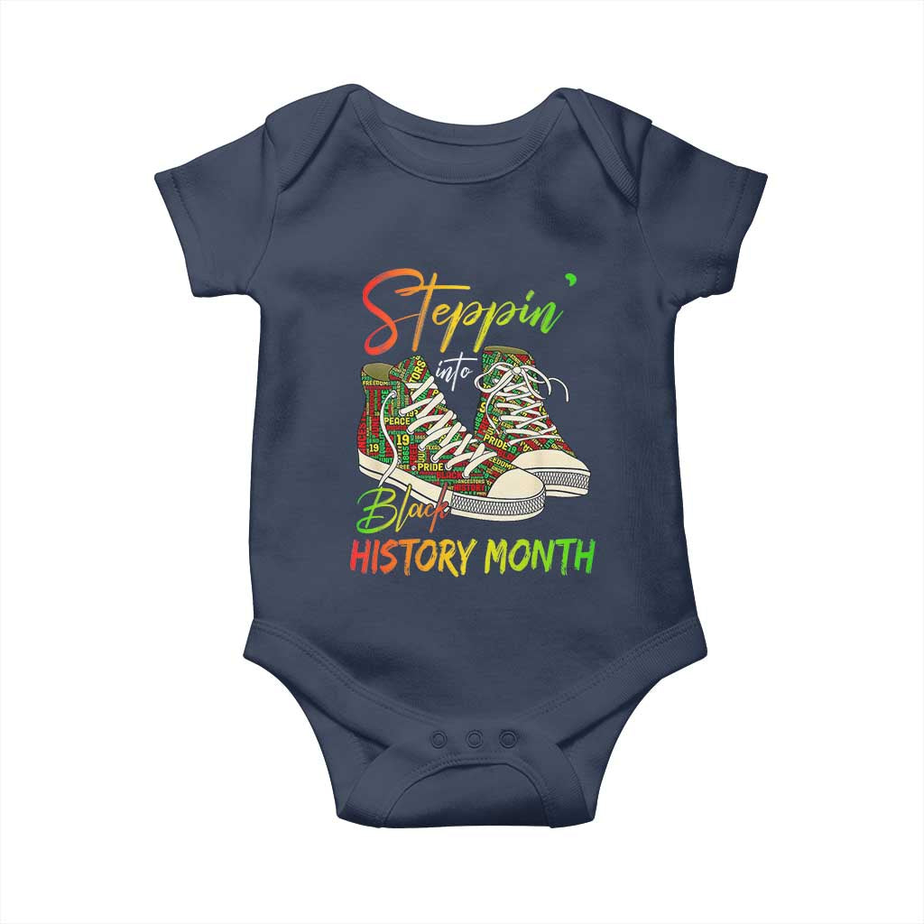 Stepping Into Black History Month Baby Onesie Sneakers
