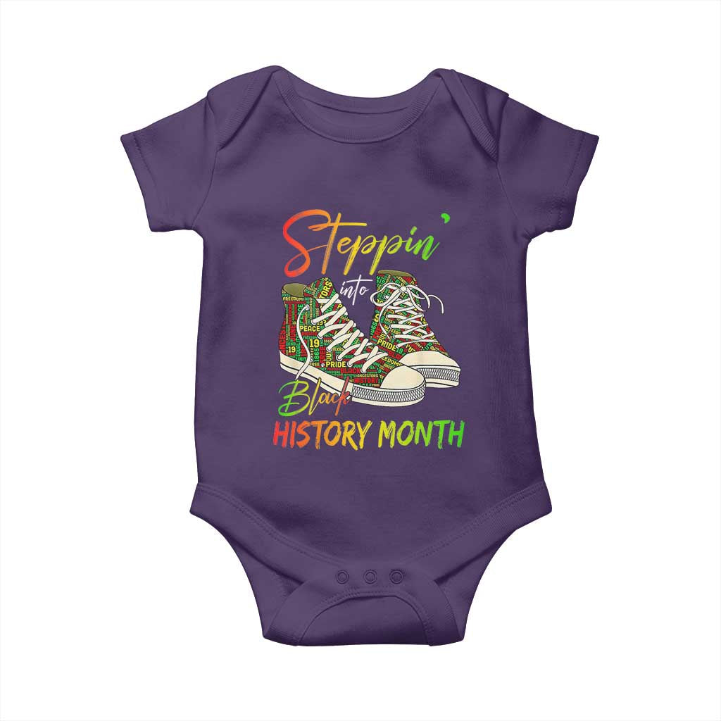 Stepping Into Black History Month Baby Onesie Sneakers