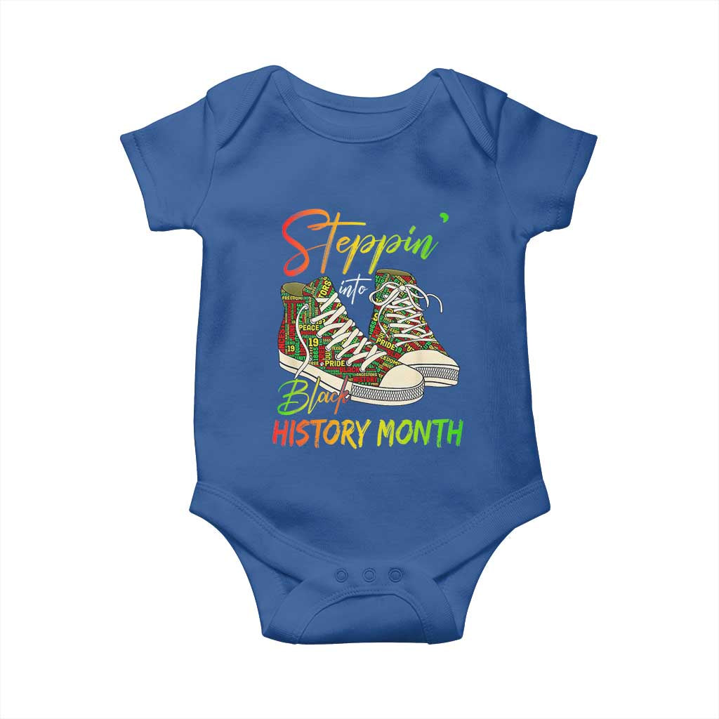Stepping Into Black History Month Baby Onesie Sneakers