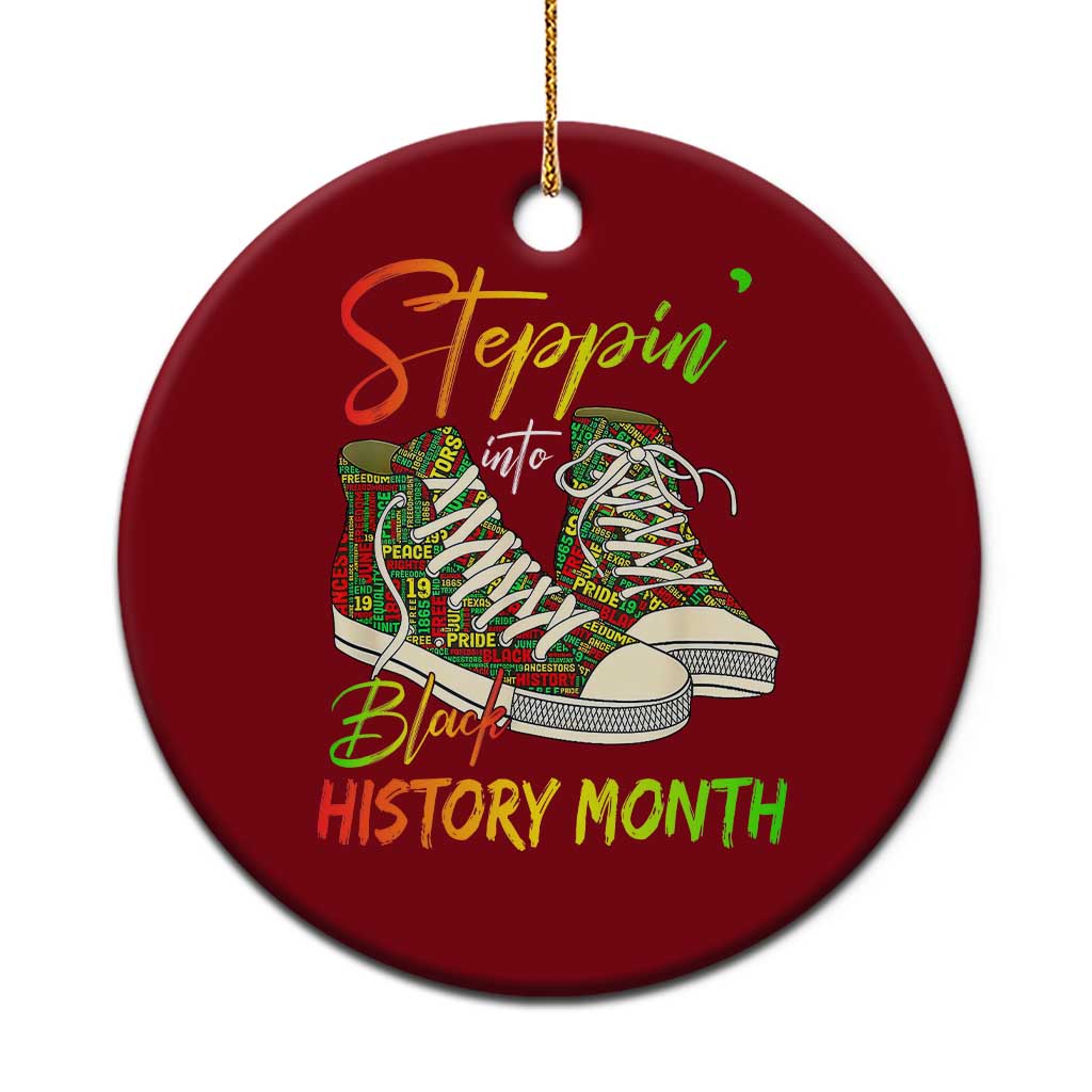 Stepping Into Black History Month Ceramic Ornament Sneakers - Wonder Print Shop