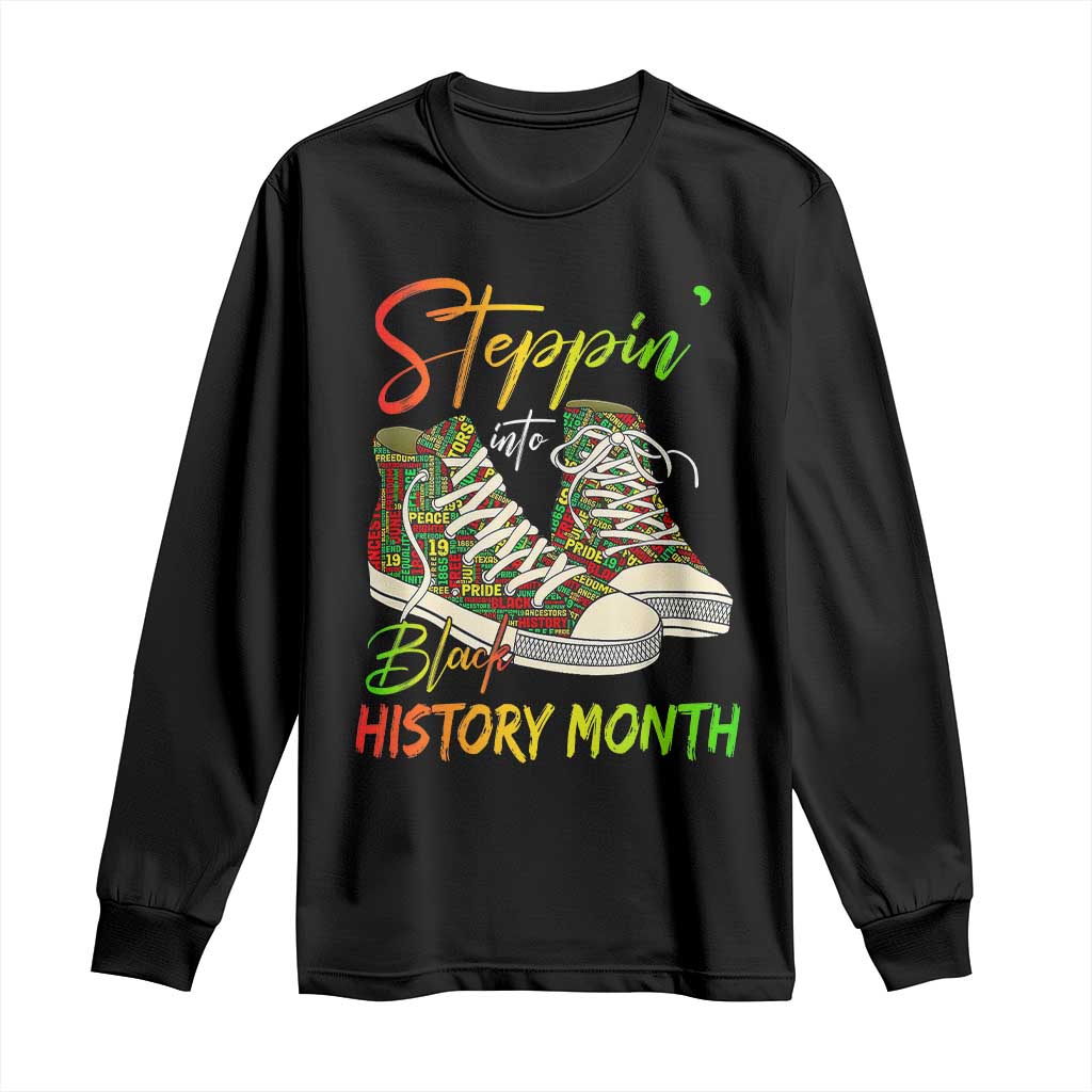 Stepping Into Black History Month Long Sleeve Shirt Sneakers