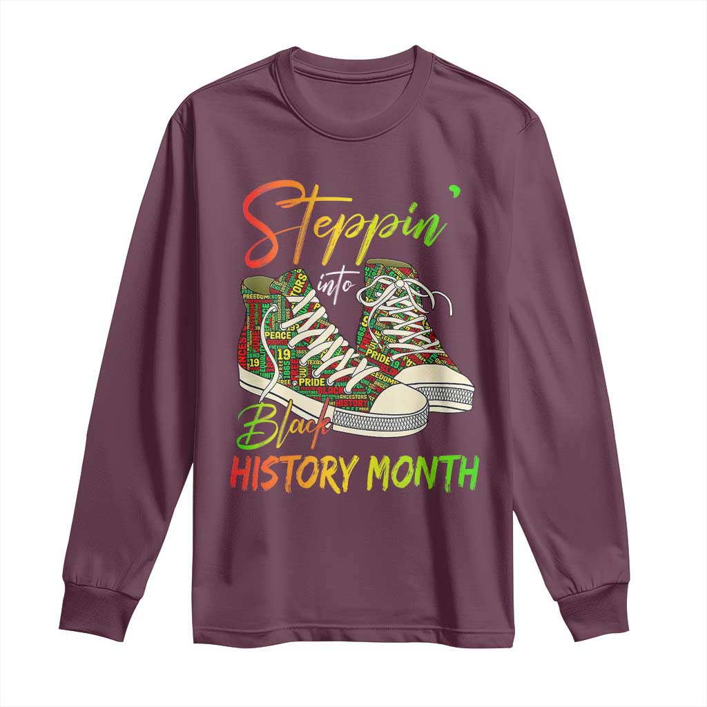 Stepping Into Black History Month Long Sleeve Shirt Sneakers