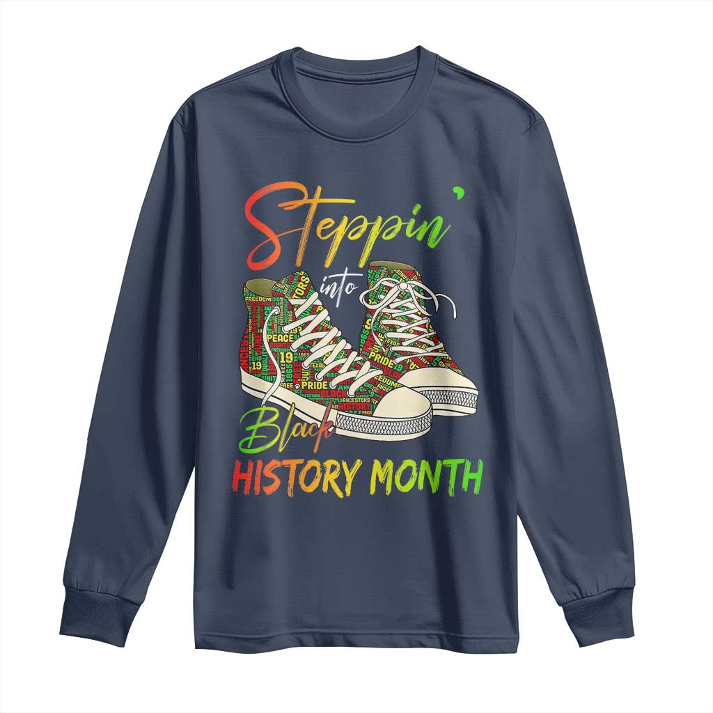 Stepping Into Black History Month Long Sleeve Shirt Sneakers