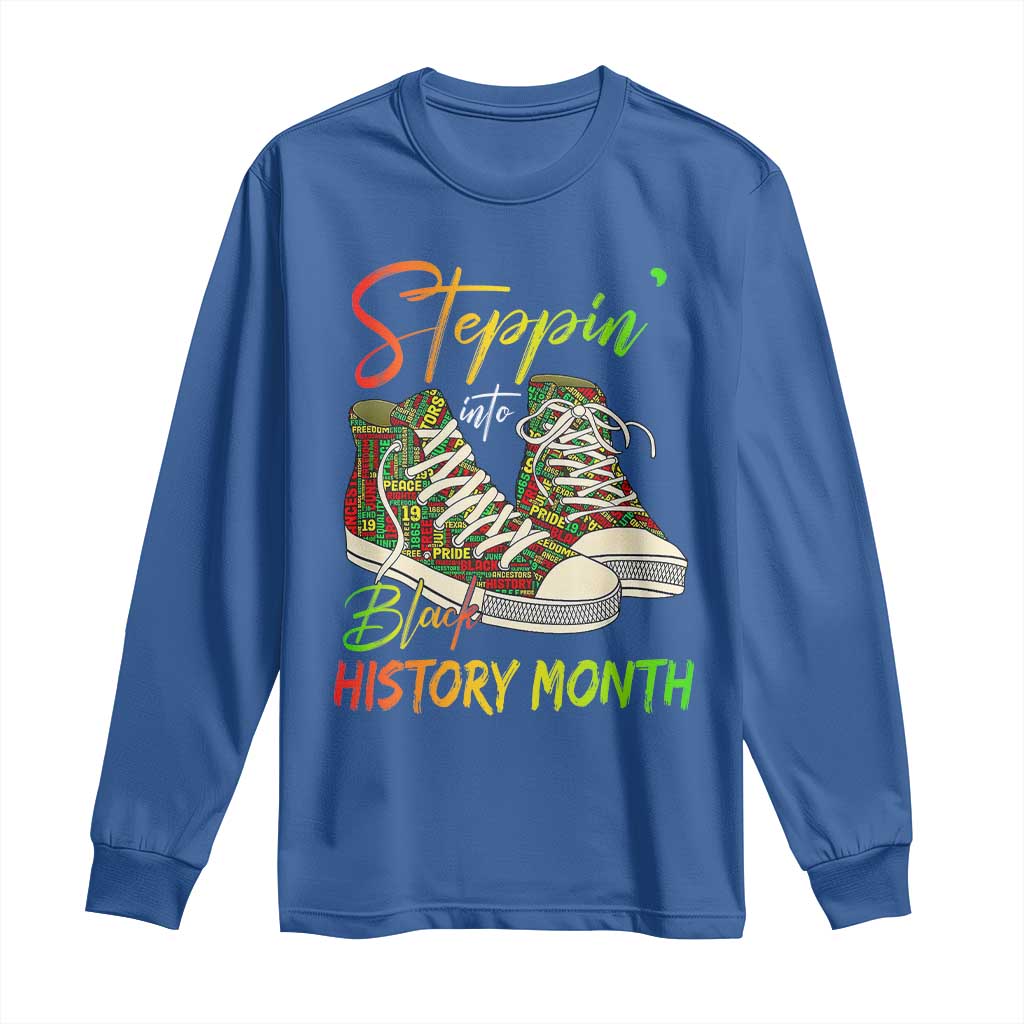 Stepping Into Black History Month Long Sleeve Shirt Sneakers