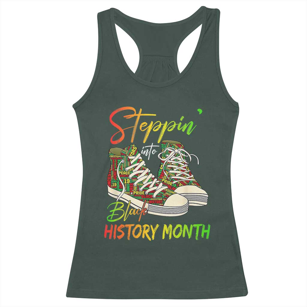 Stepping Into Black History Month Racerback Tank Top Sneakers