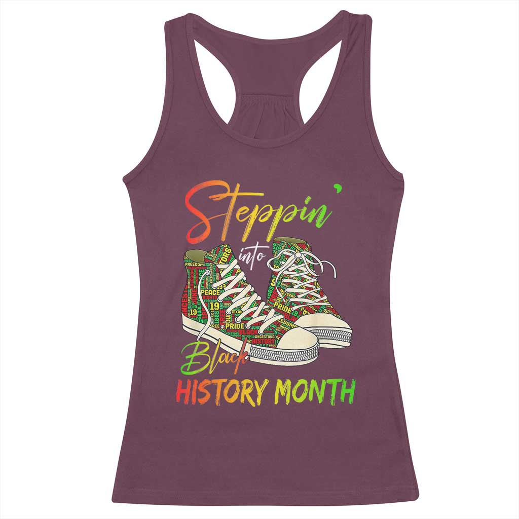 Stepping Into Black History Month Racerback Tank Top Sneakers