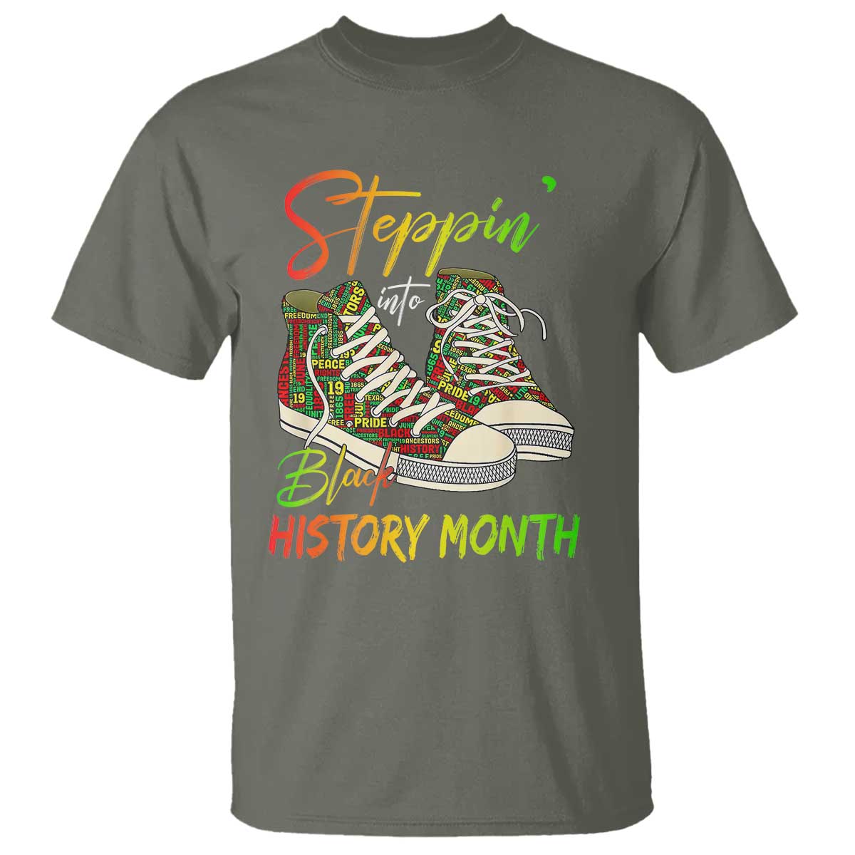 Stepping Into Black History Month T Shirt Sneakers